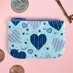 Light and Dark Blue Hearts Mini Coin Purses from ArtsNow.com Front