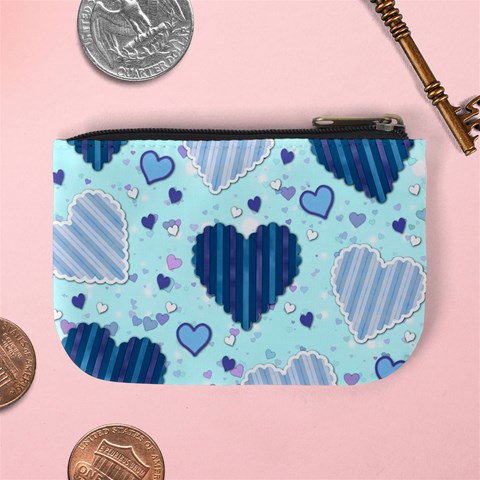 Light and Dark Blue Hearts Mini Coin Purses from ArtsNow.com Back