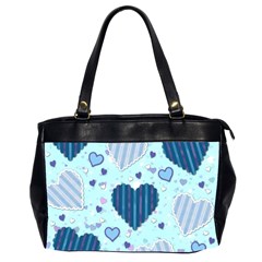 Light and Dark Blue Hearts Office Handbags (2 Sides)  from ArtsNow.com Front