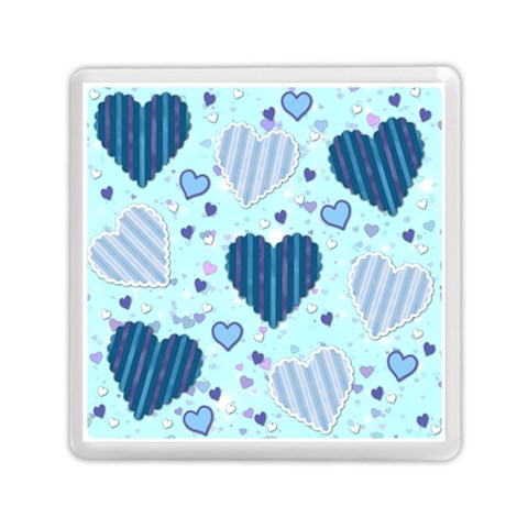 Light and Dark Blue Hearts Memory Card Reader (Square)  from ArtsNow.com Front