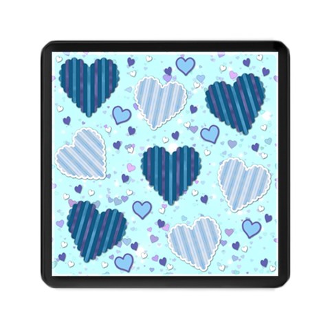 Light and Dark Blue Hearts Memory Card Reader (Square)  from ArtsNow.com Front