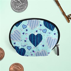 Light and Dark Blue Hearts Accessory Pouches (Small)  from ArtsNow.com Front