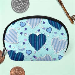 Light and Dark Blue Hearts Accessory Pouches (Large)  from ArtsNow.com Back