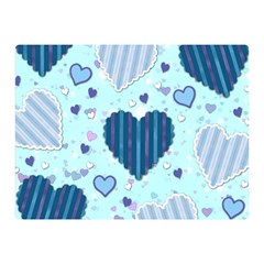 Light and Dark Blue Hearts Double Sided Flano Blanket (Mini)  from ArtsNow.com 35 x27  Blanket Front