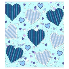 Light and Dark Blue Hearts Drawstring Pouches (XXL) from ArtsNow.com Back