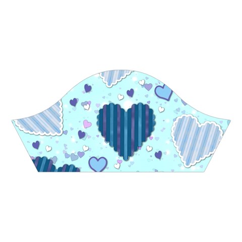 Light and Dark Blue Hearts Cotton Crop Top from ArtsNow.com Left Sleeve