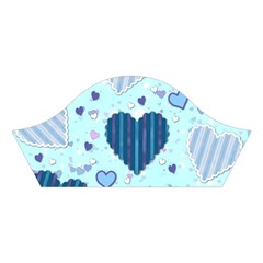 Light and Dark Blue Hearts Cotton Crop Top from ArtsNow.com Right Sleeve