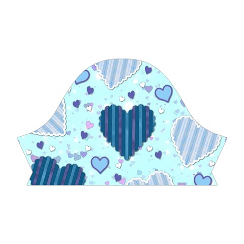 Light and Dark Blue Hearts Short Sleeve V Left Sleeve