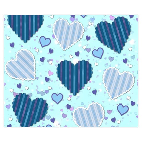 Light and Dark Blue Hearts Medium Zipper Tote Bag from ArtsNow.com Back