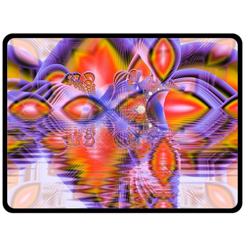 Crystal Star Dance, Abstract Purple Orange Fleece Blanket (Large)  from ArtsNow.com 80 x60  Blanket Front