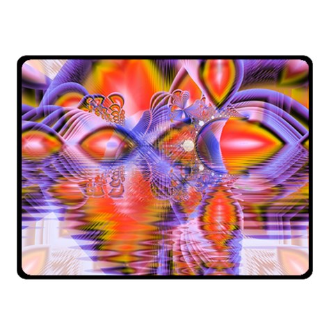 Crystal Star Dance, Abstract Purple Orange Double Sided Fleece Blanket (Small)  from ArtsNow.com 45 x34  Blanket Front