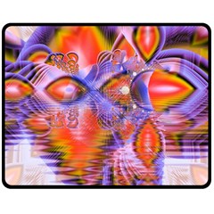 Crystal Star Dance, Abstract Purple Orange Double Sided Fleece Blanket (Medium)  from ArtsNow.com 58.8 x47.4  Blanket Back