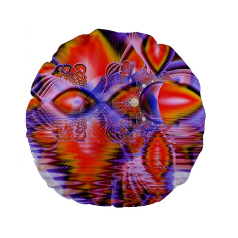 Crystal Star Dance, Abstract Purple Orange Standard 15  Premium Flano Round Cushions from ArtsNow.com Front