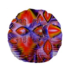 Crystal Star Dance, Abstract Purple Orange Standard 15  Premium Flano Round Cushions from ArtsNow.com Front