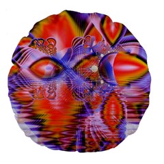 Crystal Star Dance, Abstract Purple Orange Large 18  Premium Flano Round Cushions from ArtsNow.com Front