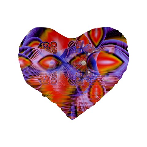 Crystal Star Dance, Abstract Purple Orange Standard 16  Premium Flano Heart Shape Cushions from ArtsNow.com Back