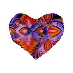 Crystal Star Dance, Abstract Purple Orange Standard 16  Premium Flano Heart Shape Cushions from ArtsNow.com Back