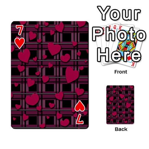 Harts pattern Playing Cards 54 Designs  from ArtsNow.com Front - Heart7