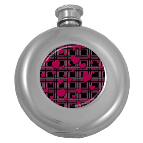 Harts pattern Round Hip Flask (5 oz) from ArtsNow.com Front