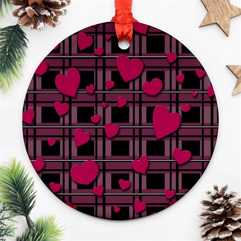 Harts pattern Round Ornament (Two Sides)  from ArtsNow.com Back