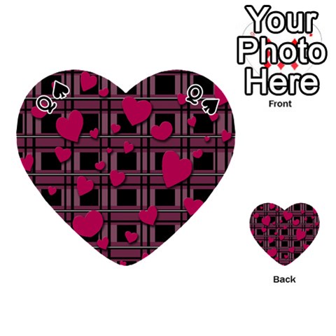 Queen Harts pattern Playing Cards 54 (Heart)  from ArtsNow.com Front - SpadeQ