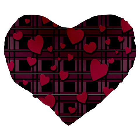 Harts pattern Large 19  Premium Heart Shape Cushions from ArtsNow.com Back