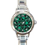 Green love Round Italian Charm Watch