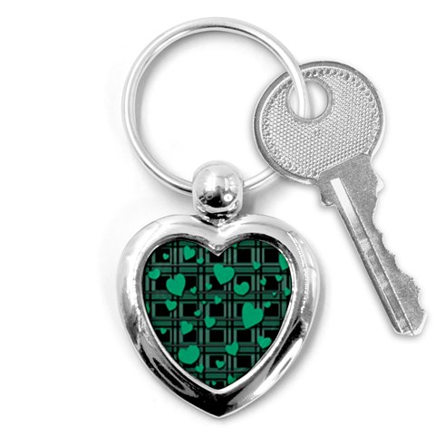 Green love Key Chains (Heart)  from ArtsNow.com Front