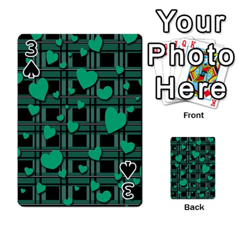 Green love Playing Cards 54 Designs  from ArtsNow.com Front - Spade3