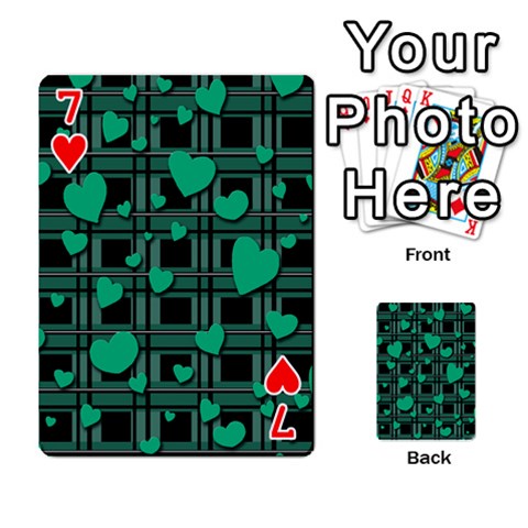 Green love Playing Cards 54 Designs  from ArtsNow.com Front - Heart7