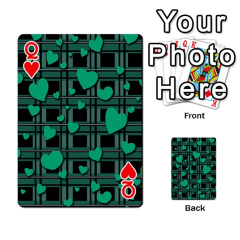 Queen Green love Playing Cards 54 Designs  from ArtsNow.com Front - HeartQ