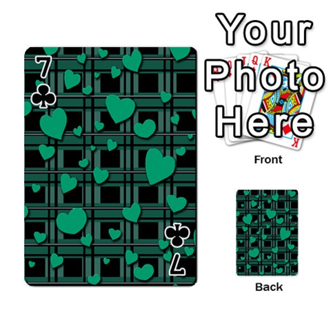 Green love Playing Cards 54 Designs  from ArtsNow.com Front - Club7