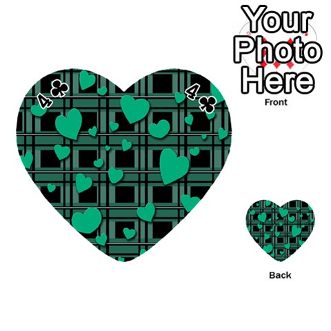 Green love Playing Cards 54 (Heart)  from ArtsNow.com Front - Club4