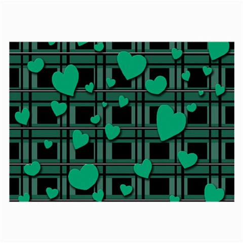 Green love Large Glasses Cloth (2 Back