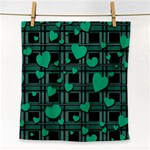 Green love Face Towel