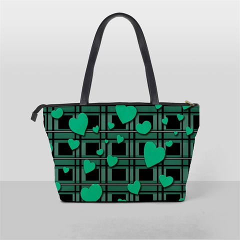 Green love Shoulder Handbags from ArtsNow.com Back