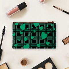 Green love Cosmetic Bag (Small)  from ArtsNow.com Back