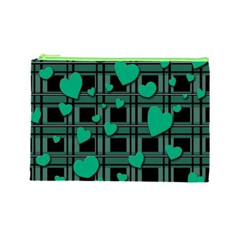 Green love Cosmetic Bag (Large)  from ArtsNow.com Front