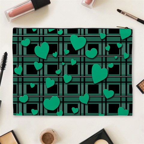 Green love Cosmetic Bag (XL) from ArtsNow.com Back