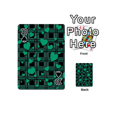 Green love Playing Cards 54 (Mini)  from ArtsNow.com Front - Spade10