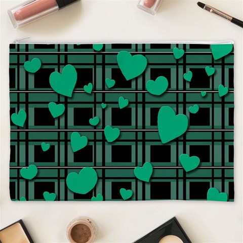 Green love Cosmetic Bag (XXXL)  from ArtsNow.com Front