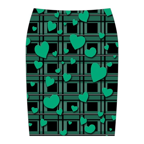 Green love Midi Wrap Pencil Skirt from ArtsNow.com Back