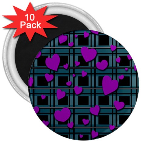 Purple love 3  Magnets (10 pack)  from ArtsNow.com Front