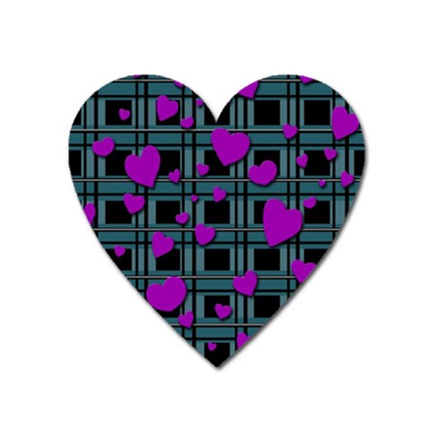 Purple love Heart Magnet from ArtsNow.com Front