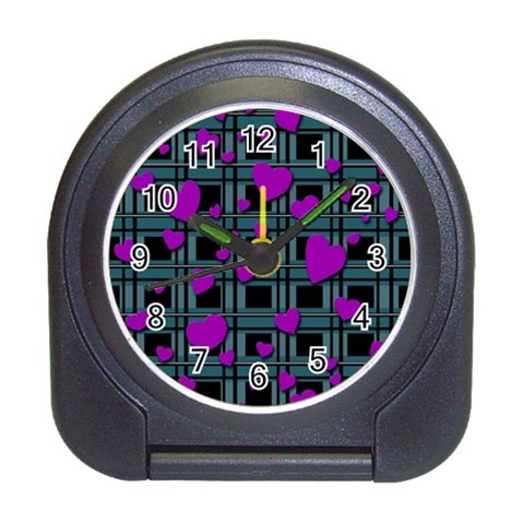 Purple love Travel Alarm Clocks from ArtsNow.com Front