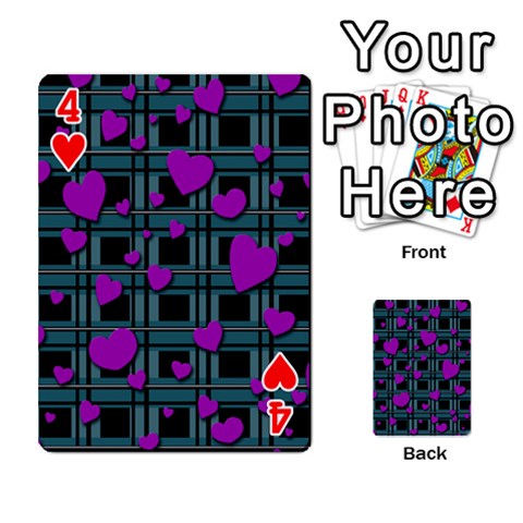 Purple love Playing Cards 54 Designs  from ArtsNow.com Front - Heart4