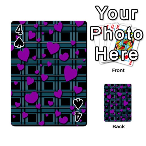 Purple love Playing Cards 54 Designs  from ArtsNow.com Front - Spade4