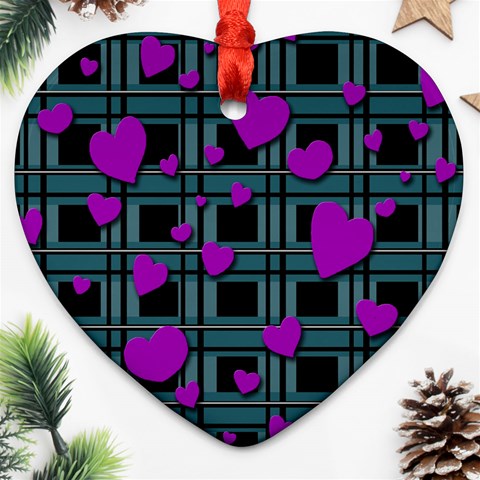 Purple love Heart Ornament (2 Sides) from ArtsNow.com Back