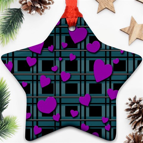 Purple love Star Ornament (Two Sides)  from ArtsNow.com Back