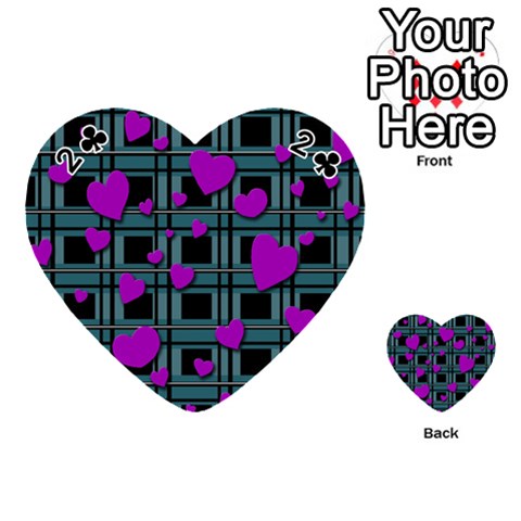 Purple love Playing Cards 54 (Heart)  from ArtsNow.com Front - Club2